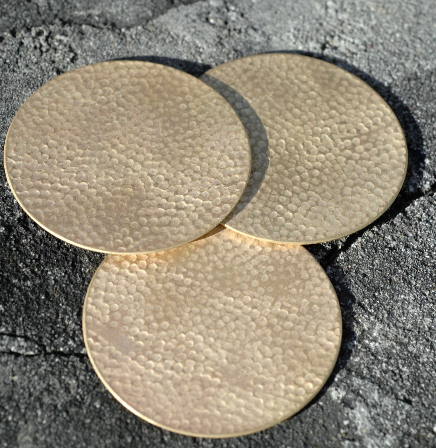 Dappled Hammered Pattern Large Disc Tag 65mm Blanks Cutout for Metalworking Stamping Texturing Blank Variety of Metals