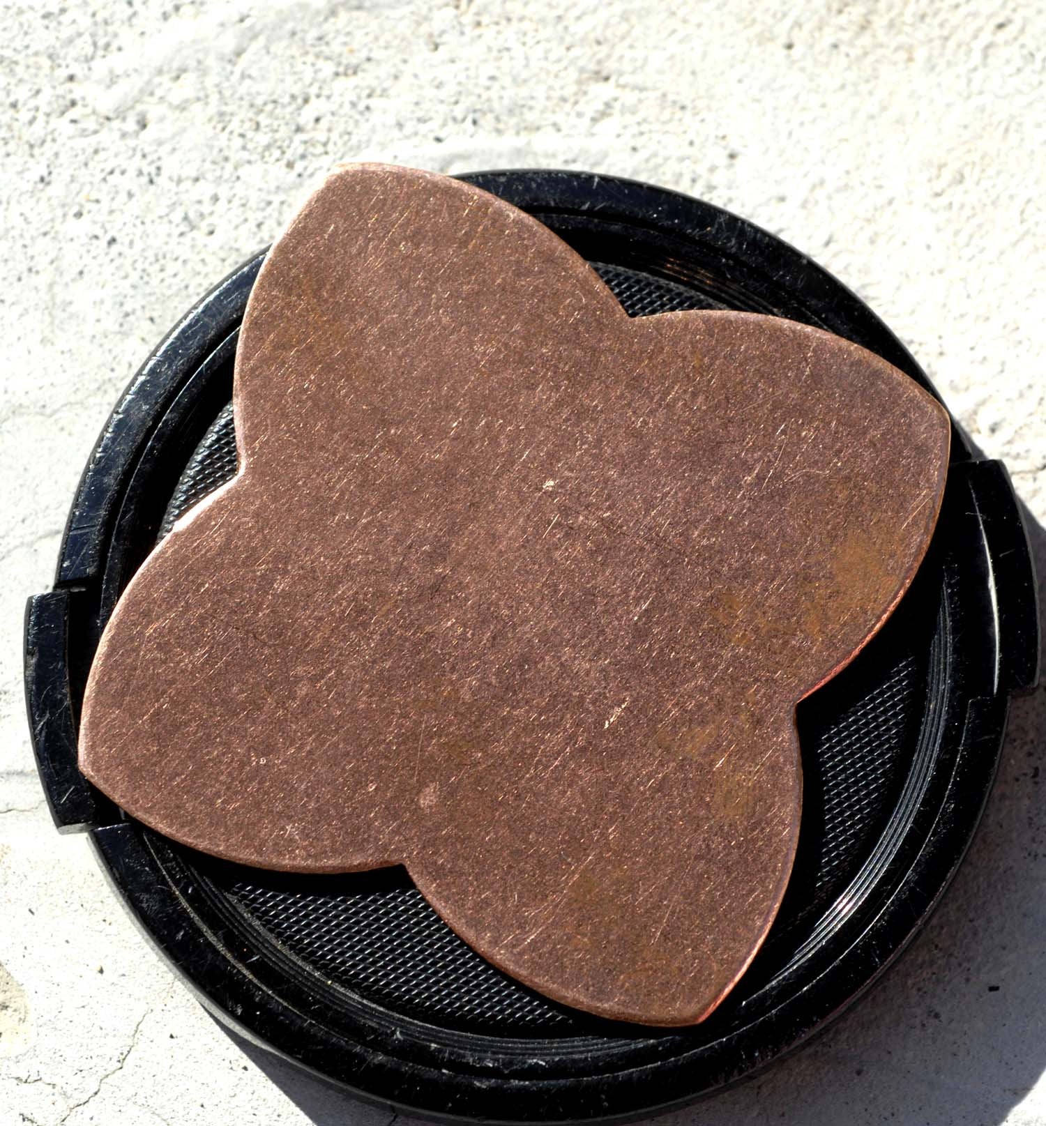 Copper Wide Quatrefoil Flower 49mm 20g,Blanks Enameling Stamping Texturing Variety of Metals - 2 pieces