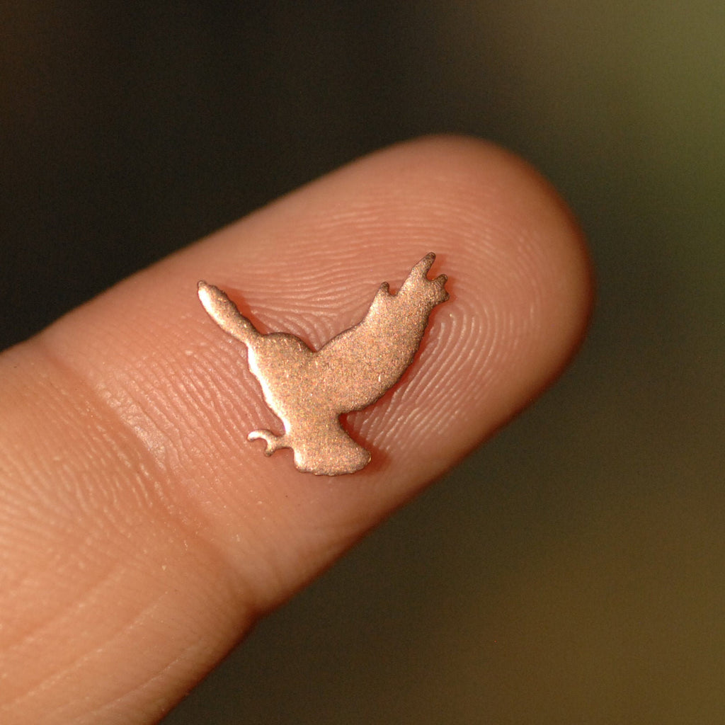 My MOST Super Tiny Flying Owl Bird Blank Metal Cutout for 24g DIY Tiny Blanks for Jewelry Making Mini shapes, Supplies by SupplyDiva