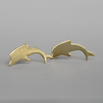Dolphin Shapes 33mm x 22mm Metal Blanks - Raw Brass