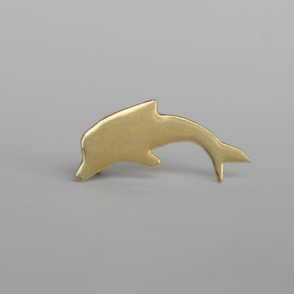 Dolphin Shapes 33mm x 22mm Metal Blanks - Raw Brass
