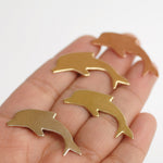 Dolphin Shapes 33mm x 22mm Metal Blanks - Nickel Silver