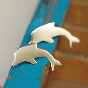 Dolphin Shapes 33mm x 22mm Metal Blanks - Raw Brass