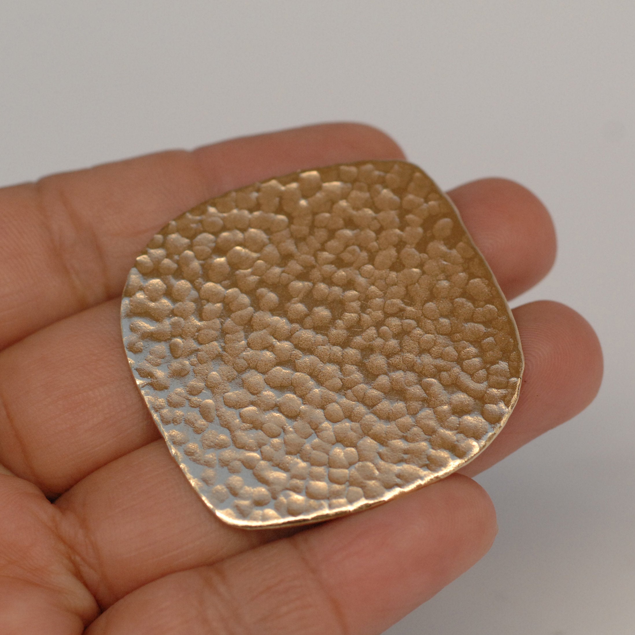 Organic freeform wide diamond shapes - hammered metal blanks Solid bronze