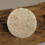 Mexican silver Sugar Skull flowers 20G Round Disc 42mm Embossed Blank