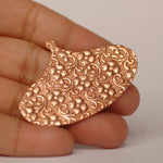 Arabic wide teardrop shape w/ batik flowers texture metal blanks for earrings or for pendants