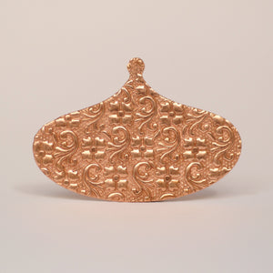 Arabic wide teardrop shape w/ batik flowers texture metal blanks for earrings or for pendants
