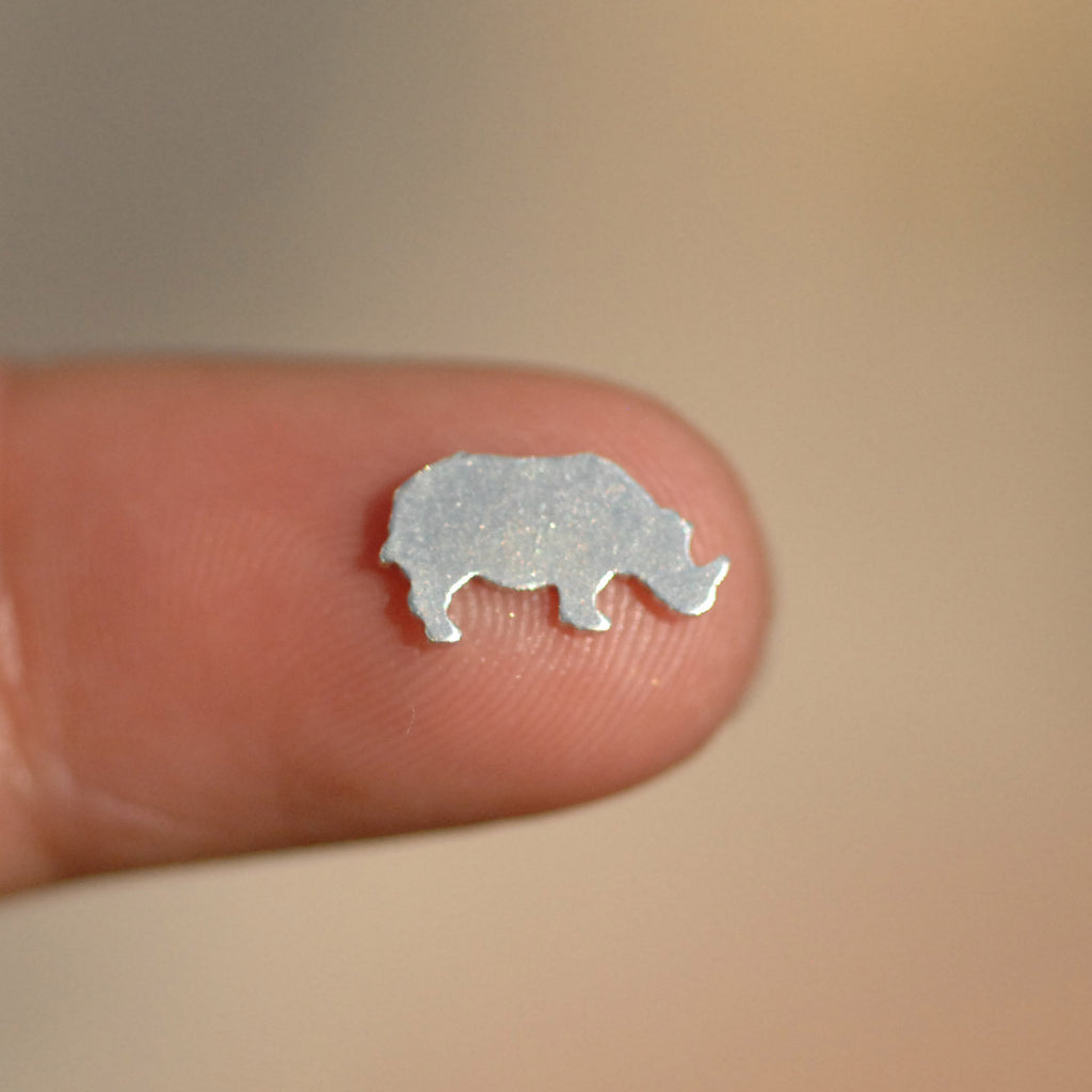 My MOST Super Tiny Realistic Rhino Rhinoceros Blank Metal Cutout for 24g DIY Tiny Blanks for Jewelry Making Mini shapes