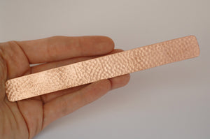 Hammered Cuff Strip Bracelet Blanks - DIY Bracelet 3/4 inch wide by 6 inch long, solid copper, raw brass, pure bronze
