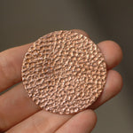 Solid Copper round disc blanks 22 gauge 22g Hammered texture