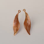 Copper Leaves Blanks Shapes 41mm x 10mm 20g Blanks Fall Greenery Rose Leaf 3D shape - 6 pieces