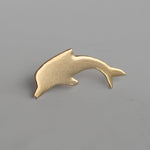 Dolphin Shapes 33mm x 22mm Metal Blanks - Solid Bronze