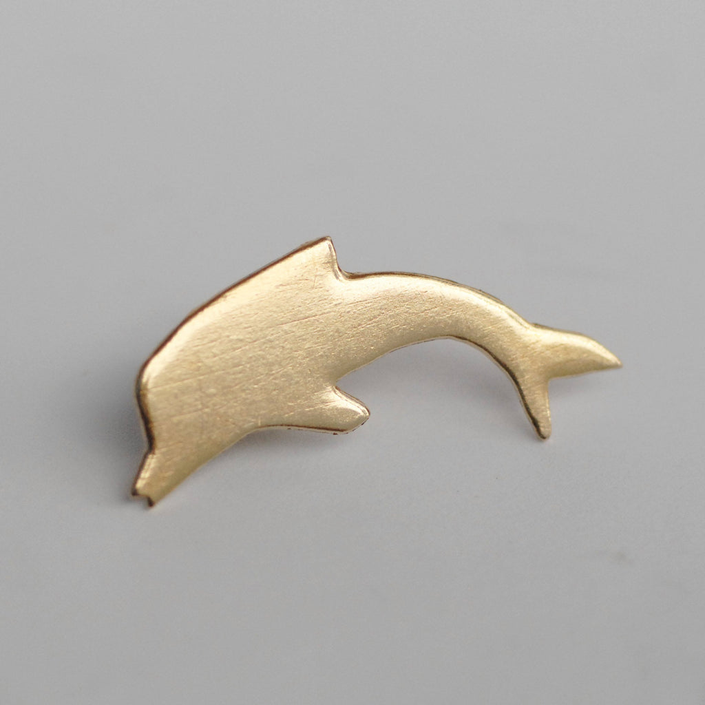 Dolphin Shapes 33mm x 22mm Metal Blanks - Solid Bronze
