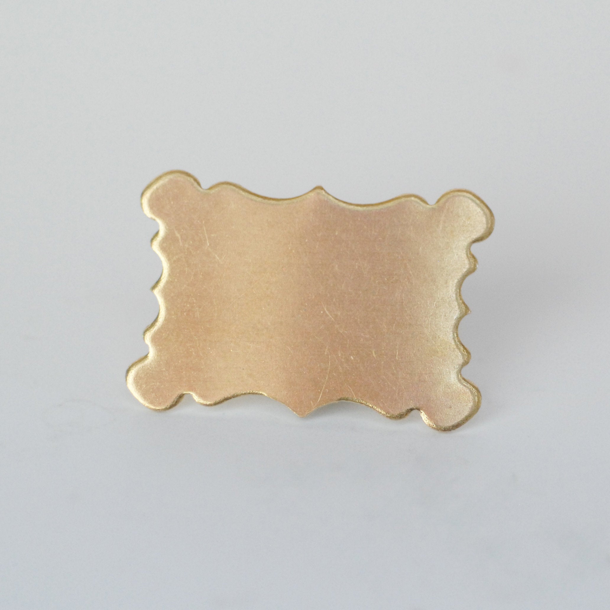 Scalloped box frame metal blanks in copper, brass, bronze, or nickel silver 37.5mm x 26mm for jewelry making