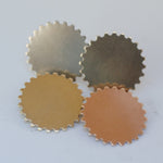 Gear shaped blanks 25mm  for making jewelry, copper, brass, bronze, nickel silver