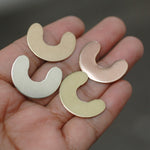 U Shaped Blank 25mm for Enameling or Hand Stamping Metal Blanks DIY Jewelry Making - 6 pieces