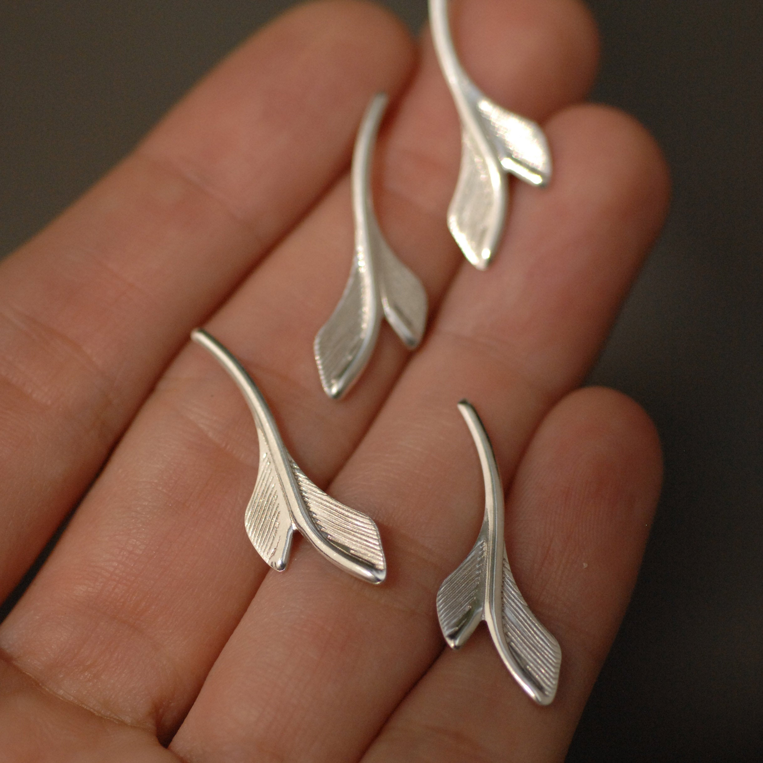 Sterling silver Leaf Double Blank Shape for soldering, perfect for earrings or charms