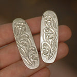Freeform oval shapes w/ floral texture metal blanks - Sterling silver