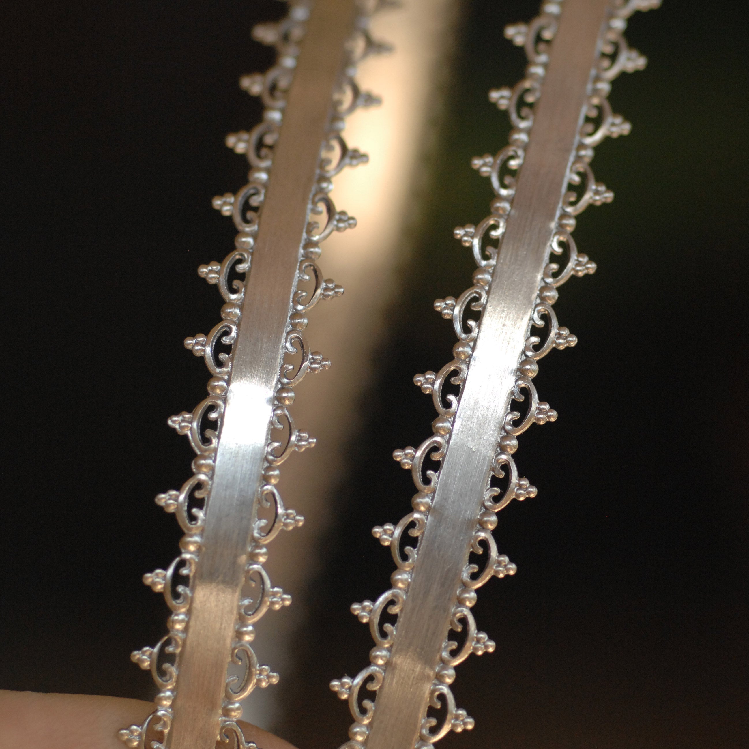12 inch Gallery Pattern wire - 6mm Sterling silver 935 Decorative Bezel wire