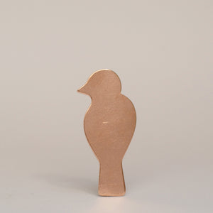 Solid Copper Perched Bird for making jewelry - Metal Blanks, raw brass, pure bronze, nickel silver