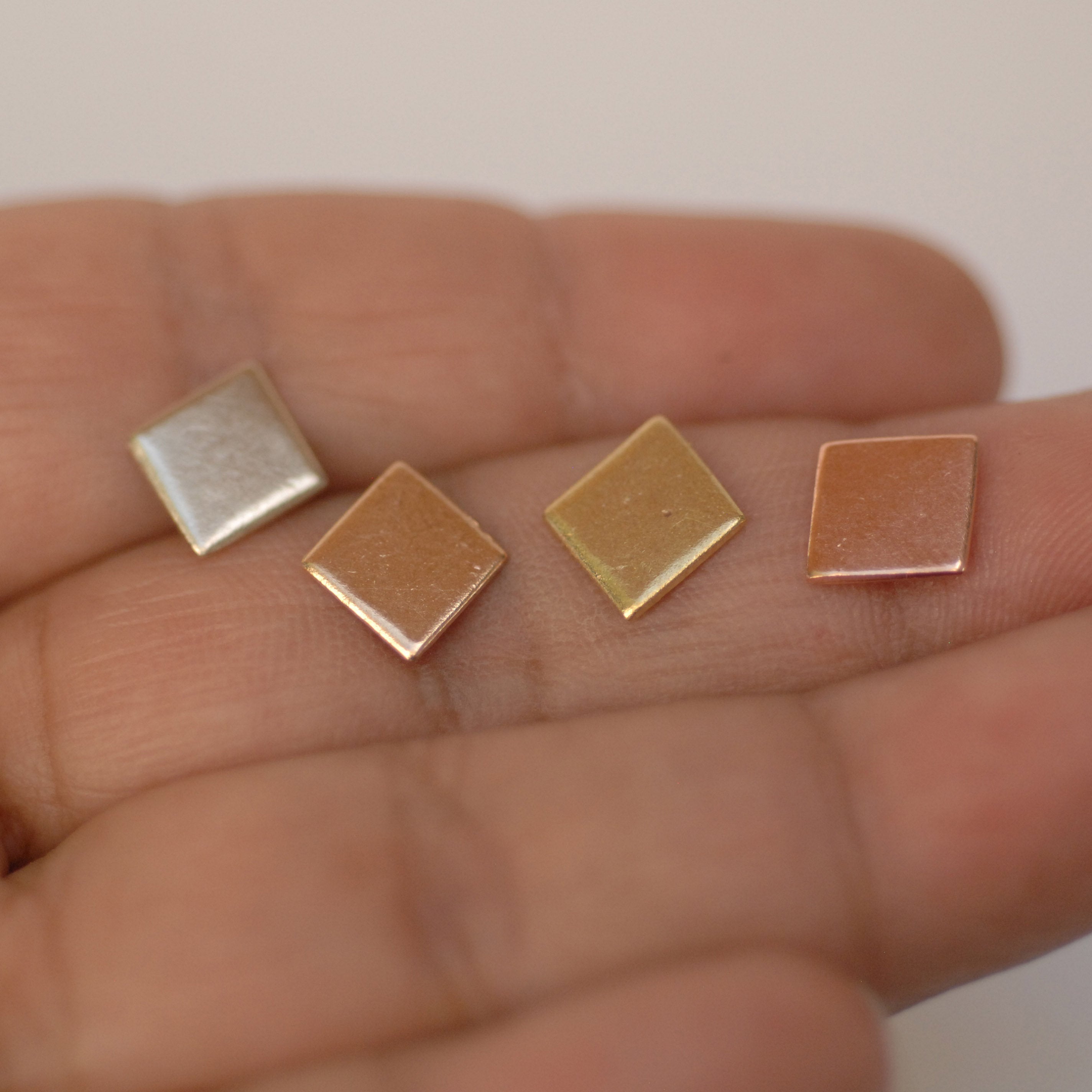 Tiny Diamond shapes 9mm x 10.5mm metal blanks for making jewelry copper, brass, bronze, nickel silver