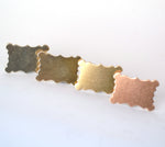 Scalloped box frame metal blanks in copper, brass, bronze, or nickel silver 37.5mm x 26mm for jewelry making
