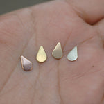Tiny teardrops, soldering elements for making earrings, 24g 22g 20g copper, brass, bronze, nickel silver