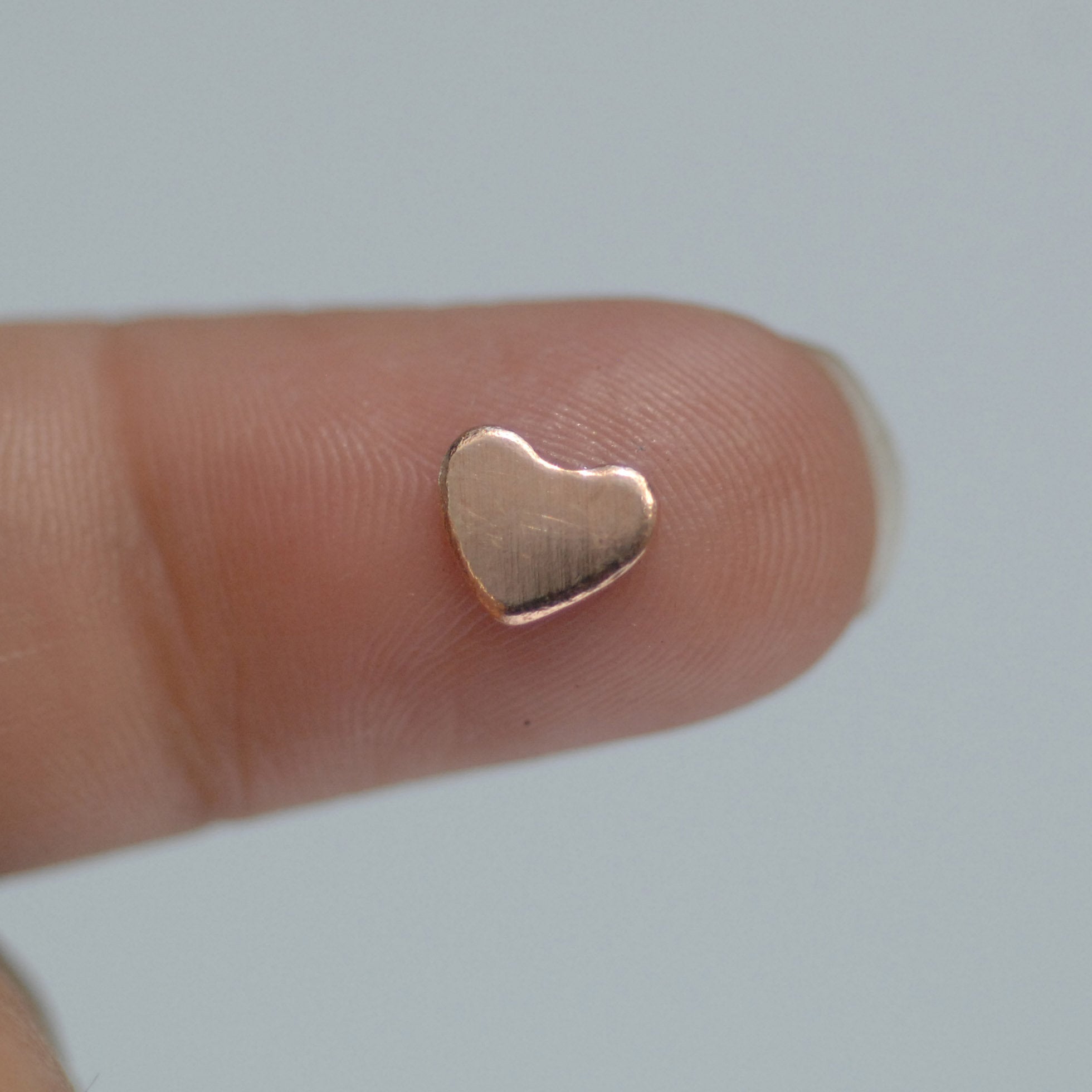 Tiny heart shapes copper, brass, bronze, nickel silver for making jewelry 24g 22g 20g