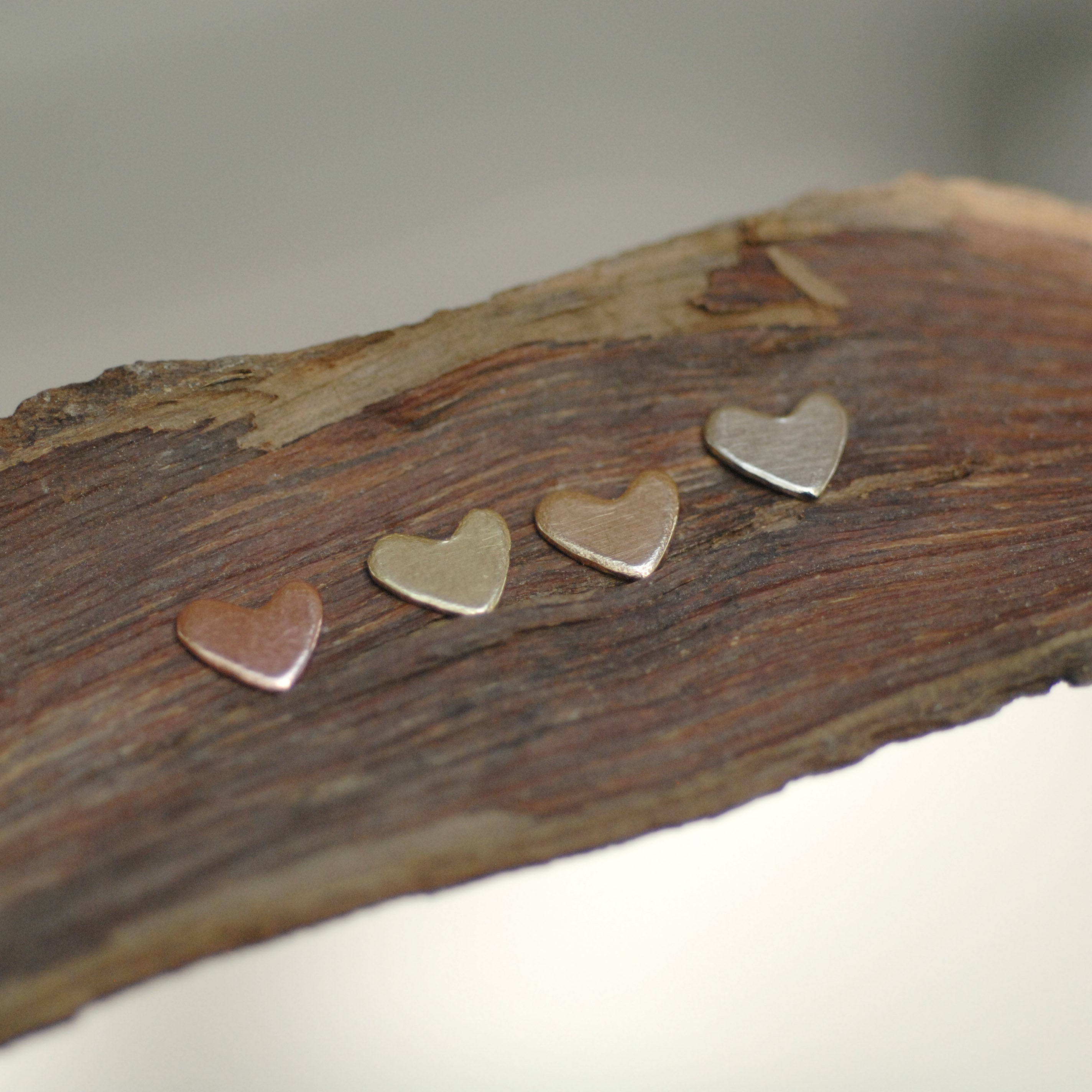 Copper Lopsided Heart 6.5mm x 6.5mm Metal Blanks Shape Form for  Enameling Stamping Texturing Blank - 6 pieces
