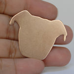 Dog head shapes Pitbull Head for making jewelry or keychains copper, brass, bronze, nickel silver