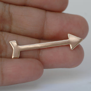 Long Arrow shapes 36mm x 9mm Cupid's Arrow copper, brass, bronze, nickel silver