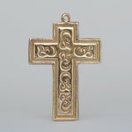 Cross shape Pendants for making jewelry, decorated with pattern and border, copper, brass, bronze, nickel silver