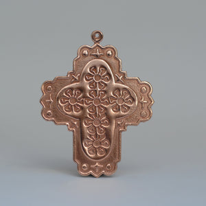 Fancy Cross Shape W/ sun pattern, pendant blank for making jewelry, copper, brass, bronze, nickel silver 22g 20g
