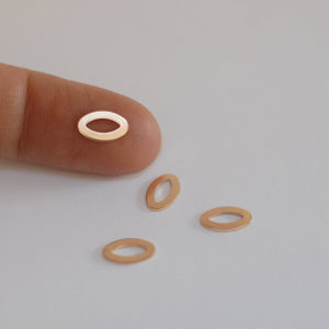 Tiny eye shaped donuts for making jewelry, earring charms, very small, copper, brass, bronze