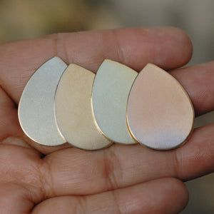 Teardrop shapes 20mm x 26mm 20g metal blanks - Jewelry Supplies - 4 pieces
