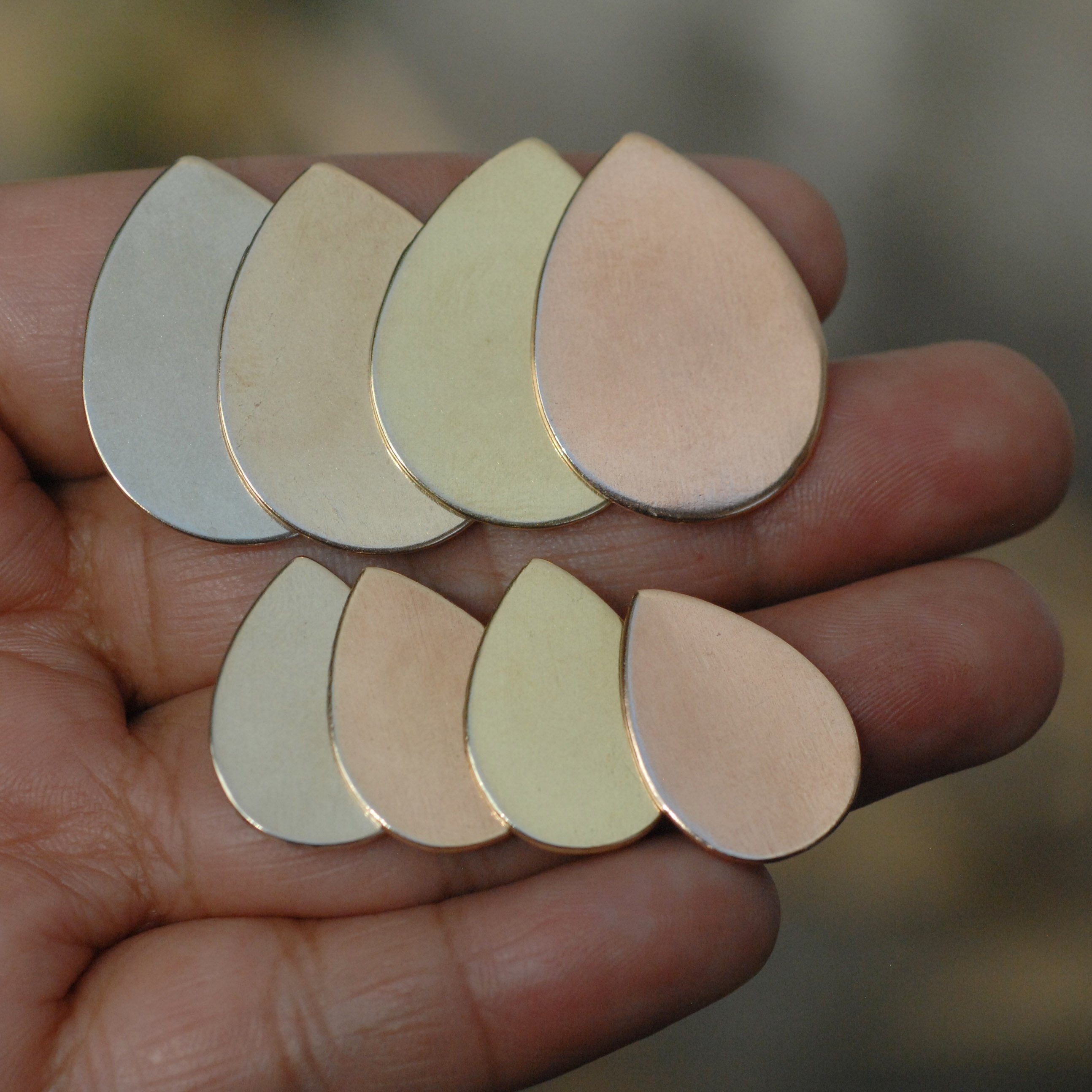 Teardrop shapes 20mm x 26mm 20g metal blanks - Jewelry Supplies - 4 pieces