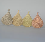 Arabic teardrop shape w/ concentric circle texture metal blanks for earrings or for pendants with holes