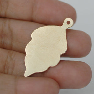 Leaf shaped pendant blanks with Hole 35 x 20mm metal charms, copper, brass, bronze, nickel silver