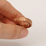 Heavy Ring band or bracelet shank 5.5mm x 2mm Intertwined dots copper, brass, bronze, nickel silver