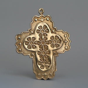 Fancy Cross Shape W/ sun pattern, pendant blank for making jewelry, copper, brass, bronze, nickel silver 22g 20g