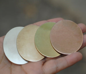 Large ovals shapes for making jewelry, 24g 22g 20g copper, brass, bronze, nickel silver for hand stamping