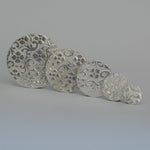 Batik floral texture Sterling Silver Discs for making jewelry 26g 24g 22g 10mm 15mm 20mm 25mm 30mm 35mm 40mm