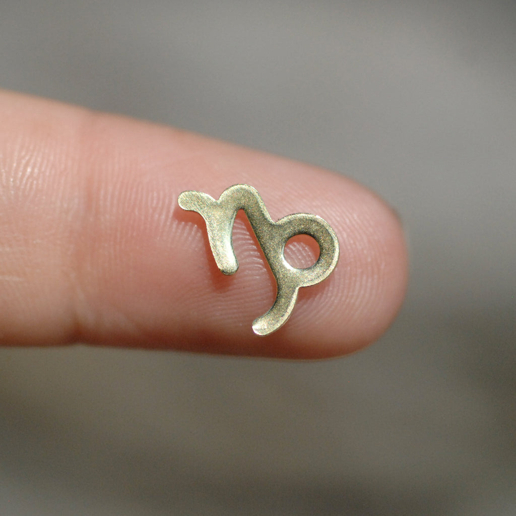 My MOST tiny Capricorn zodiac sign shapes 24g Mini miniature metal blanks for making jewelry copper, brass, bronze, sterling silver 925