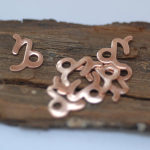 My MOST tiny Capricorn zodiac sign shapes 24g Mini miniature metal blanks for making jewelry copper, brass, bronze, sterling silver 925