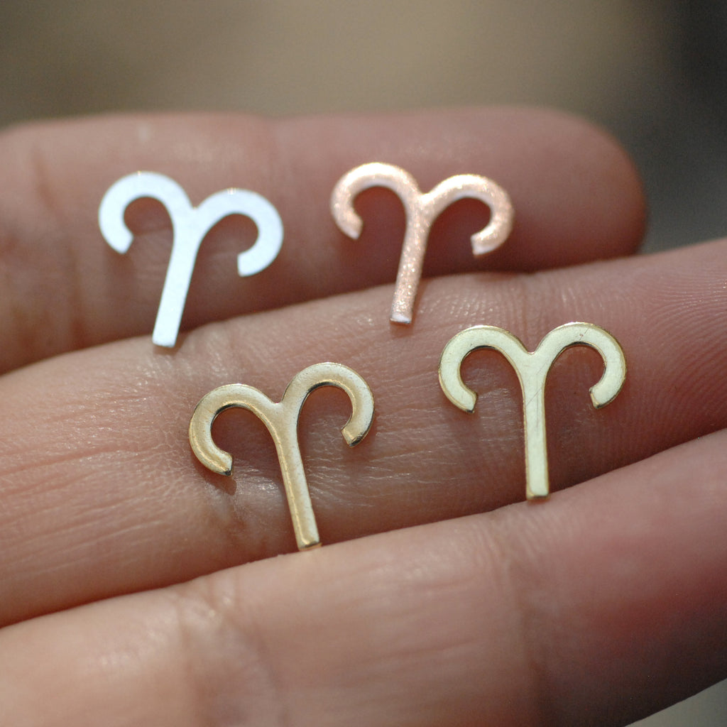 My MOST tiny Aries zodiac sign shapes 24g Mini miniature metal blanks for making jewelry copper, brass, bronze, sterling silver 925