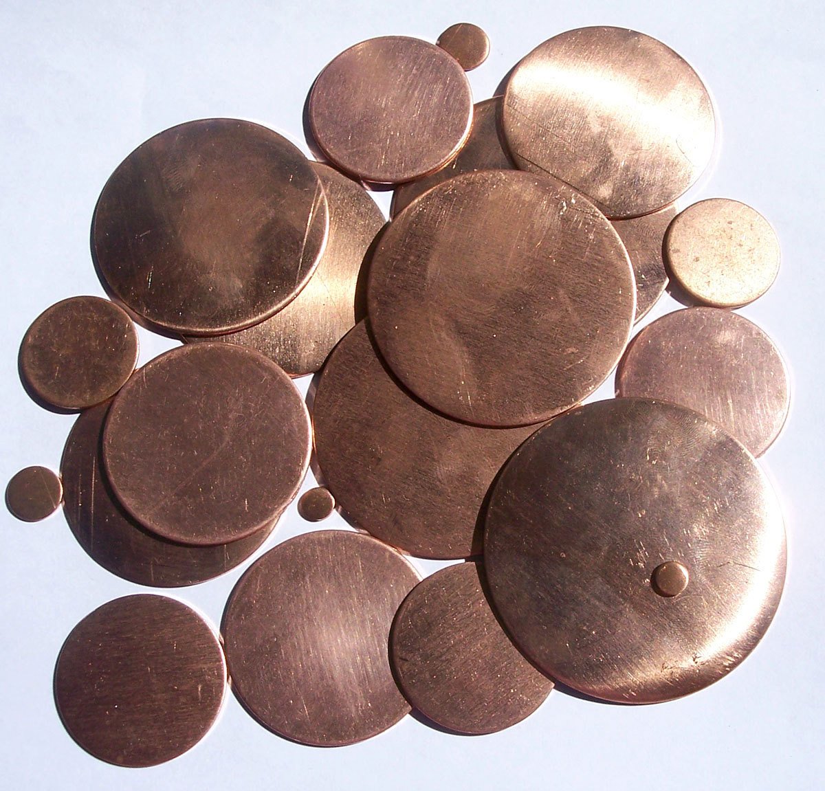 Copper 24mm Disc 20G Blanks Cutout for Enameling Stamping Texturing - Jewelry Supplies - 5 Pieces