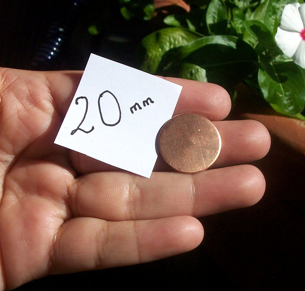 Copper Disc Round Blank 20mm 22G Enameling Stamping Texturing Blanks - Jewelry Supplies