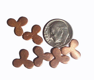 Copper Tiny Shape Clover 12.5mm Cutout Blank for Enameling Stamping Texturing Soldering Metalworking Blanks