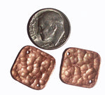 Hammered Copper Square 16mm Blank Cutout with holes for Enameling Stamping Texturing