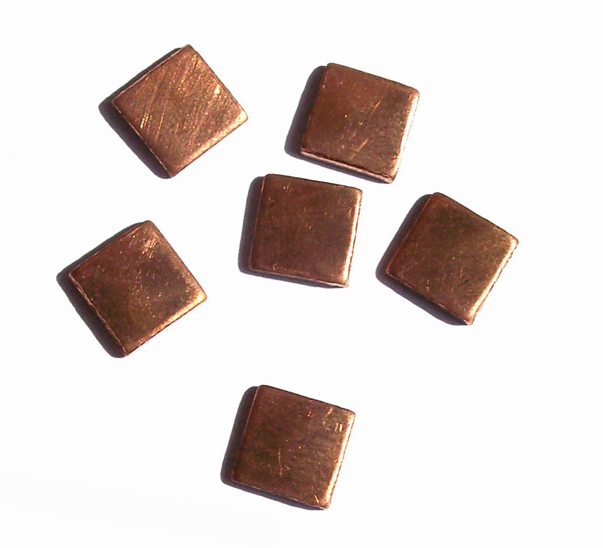 Copper Small Squares 8mm 22g for Blanks Enameling Stamping Texturing